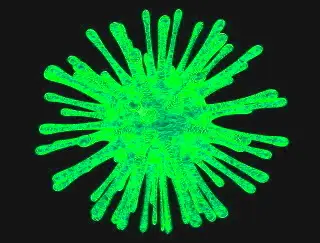 virus de couleur verte