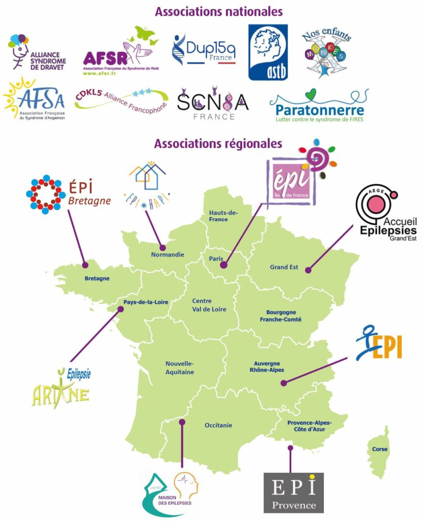 carte de France avec les associations membres